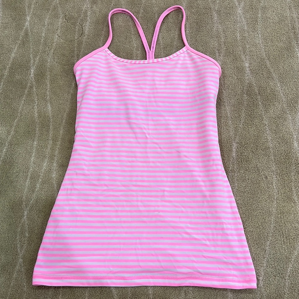 Striped Lululemon tank top with built in bra